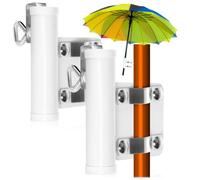 com-four® 2X Porte-Parasol pour Balustrade de Balcon, Porte-Parasol | porte-parapluie jusqu'à 28 mm Ø - épaisseur de panneau jusqu'à 30 mm