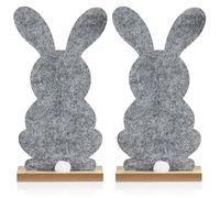 COM-FOUR® 2X Présentoirs décoratifs pour pâques - adorables Lapins de pâques en Feutre - décorations de pâques à Poser (2 pièces - 30cm)