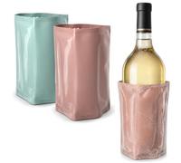 COM-FOUR® 2x Refroidisseurs de bouteille nomades - Housse réfrigérante avec fermeture pour bière, vin et boissons fraîches - Rafraîchisseur [Choix variable] (2 pièces - Mélange pastel)