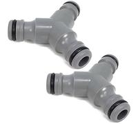 COM-FOUR® 2x Vanne Y pour le raccordement - distributeur en Y pour la dérivation - gris, 13 mm (1/2 ") et 19 mm (3/4") (Set01 - Distributeur en Y)