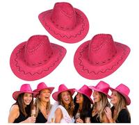 com-four® 3 Pièces Ensemble de Chapeaux pour Cowboys, Chapeau Western
