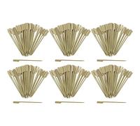 com-four® 300x Brochettes Fingerfood en bois de bambou - Brochettes en bois à surface de préhension large pour une meilleure prise en main - idéales pour les buffets (300 pièces - 15cm avec poignée)
