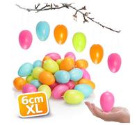 COM-FOUR® 36x Oeufs de pâques à Suspendre - décoration de pâques en différentes Couleurs Pastel - Oeufs de pâques (36x - 6cm - Pastell)