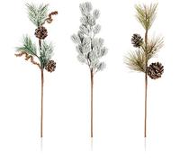 com-four® 3X Arrangements décoratifs, des brindilles comme Superbes décorations de Noël, de Belles décorations d'intérieur, également pour Les compositions Florales (Argent - très Grand)