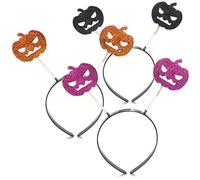 com-four® 3x Bandeau de citrouille Motif de citrouille pour Halloween - Bandeau de citrouille pour enfants et adultes - Diadème pour le carnaval, Mardi Gras, Halloween (orange. violet. noir)