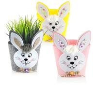 COM-FOUR® 3x Boîte en feutrine - boîte pour pâques - décorer et aussi à offrir - panier en feutrine avec un joli (3 paniers - 23x16cm)