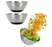 com-four® 3x bols en acier inoxydable - saladier - bol à mélanger 750 ml - bol en acier inoxydable pour la cuisson et le service - bol alimentaire (3 pièces - Ø 15.5cm)