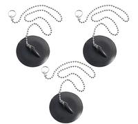 com-four® 3X Bouchons de vidange en Caoutchouc, Bouchons de vidange en Acier Inoxydable pour drains Standard