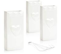 COM-FOUR® 3x humidificateur d'air chauffage - humidificateur d'air à radiateur avec motif cœur - évaporateur d'eau de chauffage en céramique - 320 ml (coeur blanc)