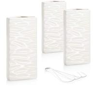 COM-FOUR® 3x humidificateur d'air chauffant - humidificateur d'air à radiateur avec motif ondulé - évaporateur d'eau de chauffage en céramique au design moderne (blanc - vagues)