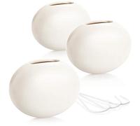 COM-FOUR® 3x humidificateur d'air en céramique - évaporateur de radiateur pour humidifier l'air ambiant - évaporateur chauffant de forme ovale, blanc (03 pièces - ovale)