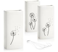 com-four® 3x Humidificateurs d’Air en Céramique - Évaporateurs de Radiateur pour Humidifier l’Air - Diffuseur d’Eau avec Crochet en S - Accessoire Chauffage (3 pièces - pissenlit)