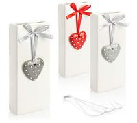 com-four 3x Humidificateurs d'air maison - purificateur d'air à radiateur blanc - humidificateur en céramique en forme de coeur (03 pièces - coeur)