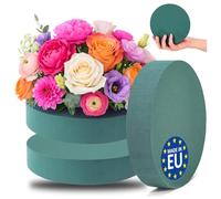 com-four® 3X Mousse Florale pour Compositions Florales - 16 x 3,5 cm - Mousse Florale pour Fleurs fraîches - éponge Florale pour bricoler pour Mariages, Pâques et Anniversaires (3 pièces - Plat)