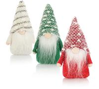 com-four® 3X Nains de Noël Premium 14cm, Décoration de Noël | Figurine naine d'hiver - Objet de décoration - Trolls décoratifs scandinaves - Nain suédois avec barbe et bonnet d'hiver