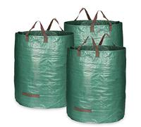 COM-FOUR® 3x Sacs à déchets de Jardin L - Sac de Jardin Pliable avec poignées de Transport - Poubelle Pliante indéchirable pour Feuilles, déchets Verts et déchets de Jardin (272L - 3 pièces)