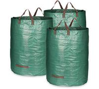 COM-FOUR® 3x Sacs à déchets de Jardin XL - Sac de Jardin Pliable avec poignées de Transport - Poubelle Pliante indéchirable pour Feuilles, déchets Verts et déchets de Jardin (300 l - 3 pièces)