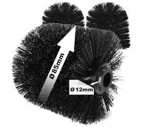 Com-Four® 3X Têtes de Brosse de Rechange pour Toilette - Noir - 85mm (3 Pièces)