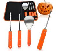 COM-FOUR® 4 pièces Ensemble de sculpture de citrouille pour Halloween