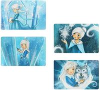 COM-FOUR® 4-pièces Set de Table Princesse de Glace - Sets de Table Modernes au Design Hivernal [la sélection varie] (04 pièces - 43,5x28,5cm Princesse de Glace)