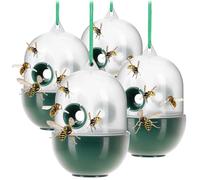 com-four® 4 pièges à guêpes sans mise à mort, solution naturelle | éloigne les insectes - à poser ou suspendre - effet 360°