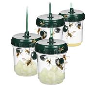com-four® 4 pièges à guêpes sans Mise à Mort, Solution Naturelle | protection à poser ou suspendre - effet 360°