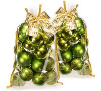 Com-four® 40x Boules de Sapin de Noël Incassables en Plastique, Décorations pour Noël avec Pendentifs, Ø 6 cm