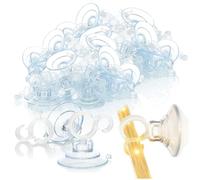 com-four® 40x ventouses avec crochets clip, fixation transparente pour guirlandes lumineuses et décorations sur fenêtre pour Noël, Pâques et Nouvel An (40x transparent)