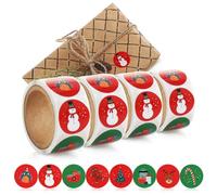 COM-FOUR® 480x autocollants de Noël dans une boîte - des autocollants comme décoration pour les cadeaux - des étiquettes de Noël autocollantes pour embellir (480 pièces - petits autocollants)