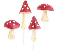 com-four® 4X Agaric Mouche - Champignons artificiels à insérer dans des couronnes et des compositions - Champignons comme Superbe décoration d'automne - Champignons artificiels