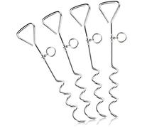 COM-FOUR® 4X ancrages au Sol pour Tente - kit de Fixation de Tente - ancrages au Sol pour bâches, Pavillons et auvents (4 pièces - ancrages au Sol de Couleur Argent)