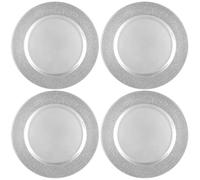 com-four® 4x assiettes de présentation étincelantes - soucoupes monochromes réutilisables comme décorations de table - assiettes décoratives pour mariages, fêtes de famille ou Noël - Ø 33 cm