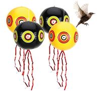 COM-FOUR® 4X Ballon Anti-Oiseaux - épouvantail à Suspendre avec Yeux réfléchissants et Rayures crépitantes - effaroucheur d'oiseaux pour étourneaux, Corbeaux, choucas, Pigeons (4 pièces - Ballon)
