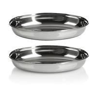 com-four® 4x bol ovale - plats de service en métal pour mezze ou antipasti - bols comme rangement - bol décoratif brillant pour présenter des fruits et des collations (2x 26cm)