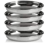 com-four® 4x bol ovale - plats de service en métal pour mezze ou antipasti - bols comme rangement - bol décoratif brillant pour présenter des fruits et des collations (4x 26cm)