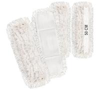 com-four® 4X Chiffon de Nettoyage Premium - lingette de Rechange en Microfibre - vadrouille à l'intérieur de 50 cm de Large - Lavable jusqu'à 60 °C (4 pièces - Blanc - 50cm)