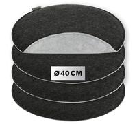 com-four® 4X Coussins de siège en Feutre - Coussins de Chaise rembourrés - Coussin de siège Rond pour Salle à Manger, Jardin, Balcon - Coussin réversible Bicolore