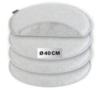 com-four® 4X Coussins de siège en Feutre - Coussins de Chaise rembourrés - Coussin de siège Rond pour Salle à Manger, Jardin, Balcon - Dessous antidérapant avec antidérapant