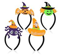 com-four® 4x Diadème Halloween avec différents modèles pour enfants et adultes - serre-tête pour carnaval - Halloween (04 pièces - Motive Mix1)
