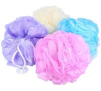 com-four® 4x Éponge de douche XL - Eponge de bain aux couleurs vives - Eponge de lavage pour la douche - Eponge de massage - Boule de douche (04 pièces - XL)