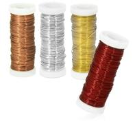 COM-FOUR® 4x Fil de fleurs par 45 mètres - fil de bricolage aux couleurs vives - fil de fleurs pour florales - fil-doré (Mélange de couleurs)