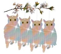 com-four® 4X leurre Hibou pour éloigner Les Oiseaux, Chouette Artificielle
