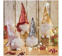 com-four® 4X lutins de Noël Haut de Gamme pour Les décorations de Noël, Figurines Hivernales comme Objets de décoration, Jolis tabourets de Bord comme décorations (4 Figurines 4 Couleurs 37cm)