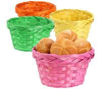 COM-FOUR® 4x panier en raphia aux teintes printanières pour la décoration - nid de Pâques - corbeille pour œufs, petits pains, accessoires festifs (4 pièces - mélange de couleurs 1)