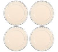 com-four® 4x sous-assiettes vintage blanc crème avec bordure motif - soucoupes réutilisables - décoration de table pour mariages et autres occasions - Ø 33 cm