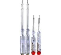 COM-FOUR® 4x testeurs de tension VDE de différentes tailles - testeur de phase à fente avec tournevis - testeur de courant multi-outil - 19 cm, 14 cm (04 pièces - testeur de tension)