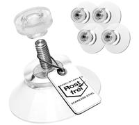 com-four® 4X ventouses avec Filetage M4, Ø 30 mm, Adhérence Extra Forte | Ventouse premium avec écrou moleté transparent - Installation facile sans perçage