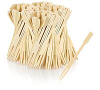COM-FOUR® 500x fourchettes à cocktail - brochettes à amuse-gueules à base de matières premières végétales - brochettes en bois avec une large surface de préhension (500 pièces - fourchette de 9 cm)