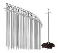 COM-FOUR® 50x piquets de Tente en Acier - piquets de Sol Longs et Robustes pour Le Camping et l'extérieur - idéaux pour Les sols normaux et durs 230 x6mm - Profil croisé