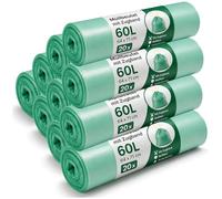 com-four® 540 sacs poubelle 60L avec lien coulissant, résistants | étanches - pour maison - restauration et usage professionnel - 20 pièces par rouleau